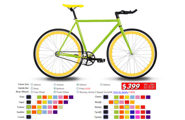 CELL BIKES 自行車DIY定制系統(tǒng) flash應用